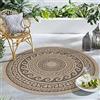 Carpetsale24 Tappeto da Esterno Impermeabile 80 cm Rotondo Nero - Tappeto Resistente alle Intemperie e Lavabile in Lavatrice - Tappeto per Terrazza, Balcone, Campeggio, Giardino