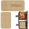 Plimbin 200 fodere di carta per friggitrice ad aria, usa e getta, doppia carta pergamena, compatibili con Ninja AF400UK AF300UK, carta da cucina rettangolare perforata antiaderente, 14 x 20,5 cm