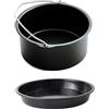 Eawfgtuw Set di accessori per friggitrice ad aria e teglia antiaderente per cucinare e pulire senza sforzo (20,3 cm)