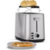 Klarstein VeroSteel Tostapane 2 fette - 800W inox, 7 livelli doratura, Scongelamento & Riscaldamento, Scalda panini, Raccoglibriciole, Spegnimento automatico