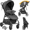 Magic ZC Ultraleggero Passeggino di Soli 4,6 kg, Passeggino da Viaggio con Posizione Sdraiata Regolabile, Carrozzina per Neonati Pieghevole Portatile, Passeggino Compatto Fino a 15 kg (A8 Black)
