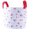 Minene - Piccoli fiori blu con rosso cestino portaoggetti in tessuto, organizer con manici, 18 x 22 cm
