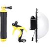 BONKZEBU Custodia Impermeabile Professionale con Porta a Cupola per GoProHero 5/6/7 Fotocamera Pistola Trigger Impugnatura Galleggiante per Immersioni, Surf, Fotografia Aerea