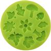 Graziano, Stampo Silicone Bosco Rotondo 10 Disegni 7cm - Fiori, Foglie, Alberi, Funghi, Per Pasta Zucchero