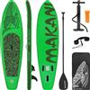 ECD Germany Gonfiabile Stand Up Paddle Board Makani, 320x80x15 cm, verde, PVC, fino a 120 kg, borsa per il trasporto con pompa accessori