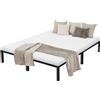 ML-Design letto in metallo con rete a doghe su telaio in acciaio, 160x200 cm, nero