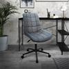 ML-Design Sedia da ufficio ML-Design color antracite in ecopelle, struttura in metallo, imbottita, con schienale regolabile in altezza, girevole a 360°, ergonomica, ideale per l'home office
