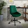 ML-Design Sedia da ufficio ML-Design verde in velluto con struttura in metallo; sedia imbottita con schienale regolabile in altezza, girevole a 360°, ergonomica, per l'home office o l'ufficio