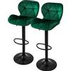 ML-Design set di 2 sgabelli da bar Sgabello da banco girevole a 360°, sgabello da bar imbottito con schienale e poggiapiedi, 59-79 cm