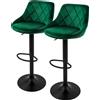 ML-Design set di 2 sgabelli da bar Sgabello da banco girevole a 360°, sgabello da bar imbottito con schienale e poggiapiedi, 62-82 cm