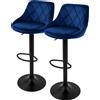 ML-Design set di 2 sgabelli da bar Sgabello da banco girevole a 360°, sgabello da bar imbottito con schienale e poggiapiedi, 62-82 cm