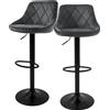 ML-Design set di 2 sgabelli da bar Sgabello da banco girevole a 360°, sgabello da bar imbottito con schienale e poggiapiedi, 62-82 cm