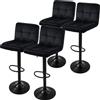ML-Design set di 4 sgabelli da bar sgabello da banco girevole a 360°, sgabello da bar imbottito con schienale e poggiapiedi, 63-83 cm