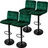 ML-Design set di 4 sgabelli da bar sgabello da banco girevole a 360°, sgabello da bar imbottito con schienale e poggiapiedi, 63-83 cm