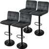 ML-Design set di 4 sgabelli da bar sgabello da banco girevole a 360°, sgabello da bar imbottito con schienale e poggiapiedi, 63-83 cm