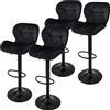 ML-Design set di 4 sgabelli da bar Sgabello da banco girevole a 360°, sgabello da bar imbottito con schienale e poggiapiedi, 59-79 cm