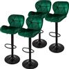 ML-Design set di 4 sgabelli da bar Sgabello da banco girevole a 360°, sgabello da bar imbottito con schienale e poggiapiedi, 59-79 cm