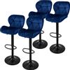 ML-Design set di 4 sgabelli da bar Sgabello da banco girevole a 360°, sgabello da bar imbottito con schienale e poggiapiedi, 59-79 cm