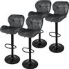 ML-Design set di 4 sgabelli da bar Sgabello da banco girevole a 360°, sgabello da bar imbottito con schienale e poggiapiedi, 59-79 cm
