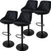 ML-Design set di 4 sgabelli da bar Sgabello da banco girevole a 360°, sgabello da bar imbottito con schienale e poggiapiedi, 62-82 cm
