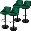 ML-Design set di 4 sgabelli da bar Sgabello da banco girevole a 360°, sgabello da bar imbottito con schienale e poggiapiedi, 62-82 cm