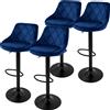 ML-Design set di 4 sgabelli da bar Sgabello da banco girevole a 360°, sgabello da bar imbottito con schienale e poggiapiedi, 62-82 cm