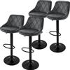 ML-Design set di 4 sgabelli da bar Sgabello da banco girevole a 360°, sgabello da bar imbottito con schienale e poggiapiedi, 62-82 cm