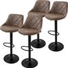 ML-Design set di 4 sgabelli da bar Sgabello da banco girevole a 360°, sgabello da bar imbottito con schienale e poggiapiedi, 62-82 cm