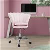 ML-Design sedia da ufficio in velluto rosa chiaro sedia da trucco con schienale a conchiglia, sedia girevole con rotelle, sedia da scrivania regolabile in altezza sgabello girevole