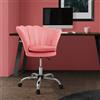 ML-Design sedia da ufficio 360° velluto rosa sedia da trucco con schienale a conchiglia, sedia girevole con rotelle, sedia da scrivania regolabile in altezza sgabello girevole