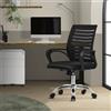ML-Design sedia da ufficio ergonomica, nera, girevole a 360° con rotelle