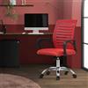 ML-Design Sedia da ufficio ergonomica ML-Design, rossa, girevole a 360° con rotelle