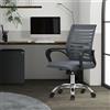 ML-Design Sedia da ufficio ergonomica ML-Design, grigia, girevole a 360° con rotelle
