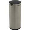 ML-Design cestino per rifiuti con sensore 40L rotondo, acciaio inox argento Apertura e chiusura automatiche, anello di bloccaggio per i contenitori, cestino per rifiuti con sensore di movimento