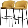 ML-Design set di 2 sgabelli da bar in tessuto senape Altezza 76 cm Sgabelli da bar imbottiti con struttura in metallo Schienale e poggiapiedi Sgabelli da cucina Sgabelli da bistrot