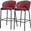 ML-Design set di 2 sgabelli da bar in tessuto rosso Altezza 76 cm Sgabelli da bar imbottiti con struttura in metallo Schienale e poggiapiedi Sedie da cucina Sgabelli da bistrot