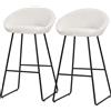 ML-Design set di 2 sgabelli da bar Rivestimento in tessuto beige Altezza 75 cm Sgabelli da bar imbottiti con struttura in metallo Schienale e poggiapiedi Sedie da cucina Sgabelli da bistrot
