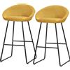 ML-Design set di 2 sgabelli da bar con rivestimento in tessuto senape Altezza 75 cm Sgabelli da bar imbottiti con struttura in metallo Schienale e poggiapiedi Sgabelli da cucina Sgabelli da bistrot