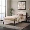ML-Design Letto imbottito ML-Design 90x200 cm, beige, letto singolo con solida struttura, testiera e rete a doghe. Letto moderno per ragazzi rivestito in tessuto di lino.