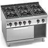 CUCINA A GAS 6 FUOCHI SU FORNO A GAS 2/1 - SERIE 90