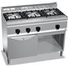 CUCINA A GAS 3 FUOCHI IN LINEA SU FORNO A GAS GN 1/1 - PROFONDITÀ 60 cm