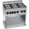 CUCINA A GAS 6 FUOCHI SU FORNO A GAS 1/1 - ECO POWER - SERIE 60
