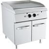 FRY TOP A GAS CON PIASTRA DOPPIA RIGATA SU MOBILE PROFONDITÀ 90 CM