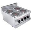 Cucina elettrica 4 piastre da banco, profondità 60 cm, potenza 6 kW