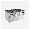 Cucina a gas 8 fuochi su mobile profondità 70 cm, potenza 52 kW