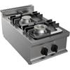 Cucina a gas 2 fuochi da banco profondità 70 cm, potenza 9 kW
