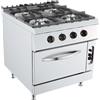 Cucina a gas 4 fuochi su forno a gas, profondità 90 cm, potenza 40 kW