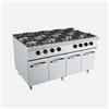 Cucina a gas 8 fuochi su mobile, profondità 90 cm, potenza 68 kW