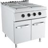 Cucina elettrica 4 piastre su vano, profondità 90 cm, potenza 12 kW
