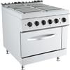 Cucina elettrica 4 piastre su forno elettrico, profondità 90 cm, potenza 18 kW